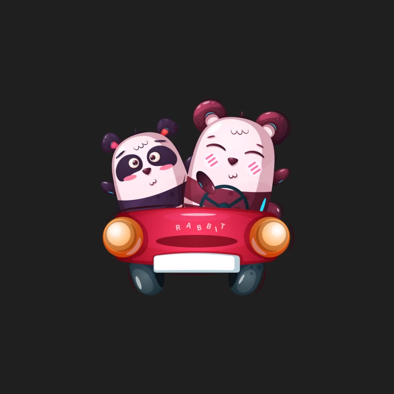 Panda et Ours dans une Voiture Homme Débardeur