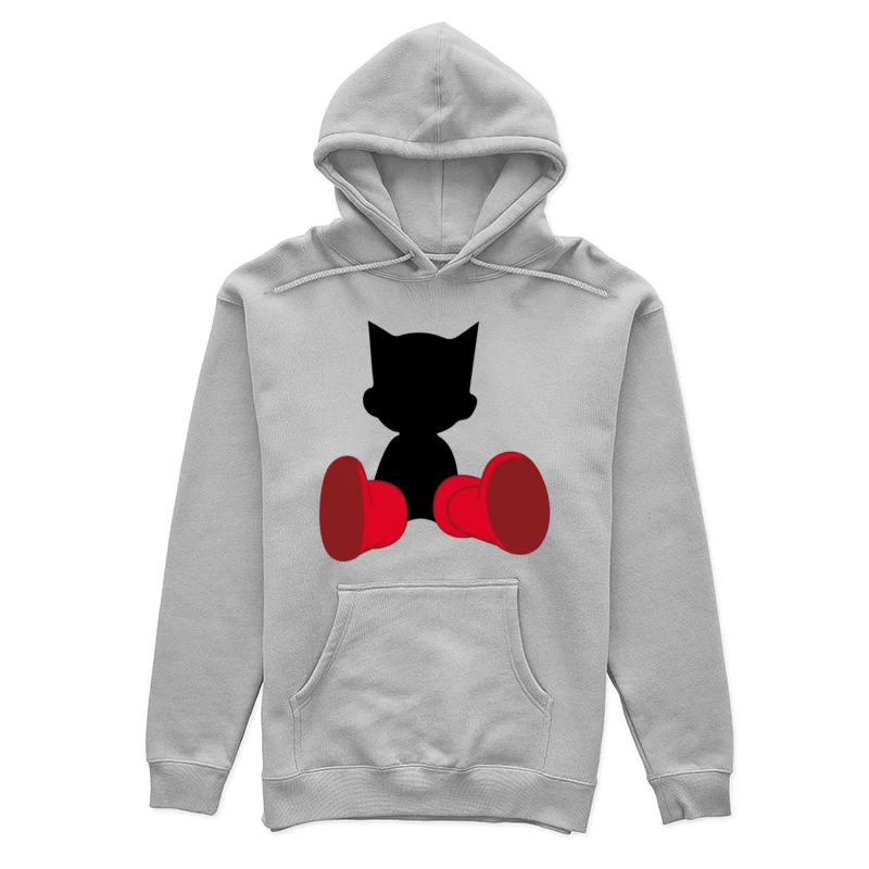 Schwarze Silhouette mit roten Stiefeln Damen Pullover Hoodie