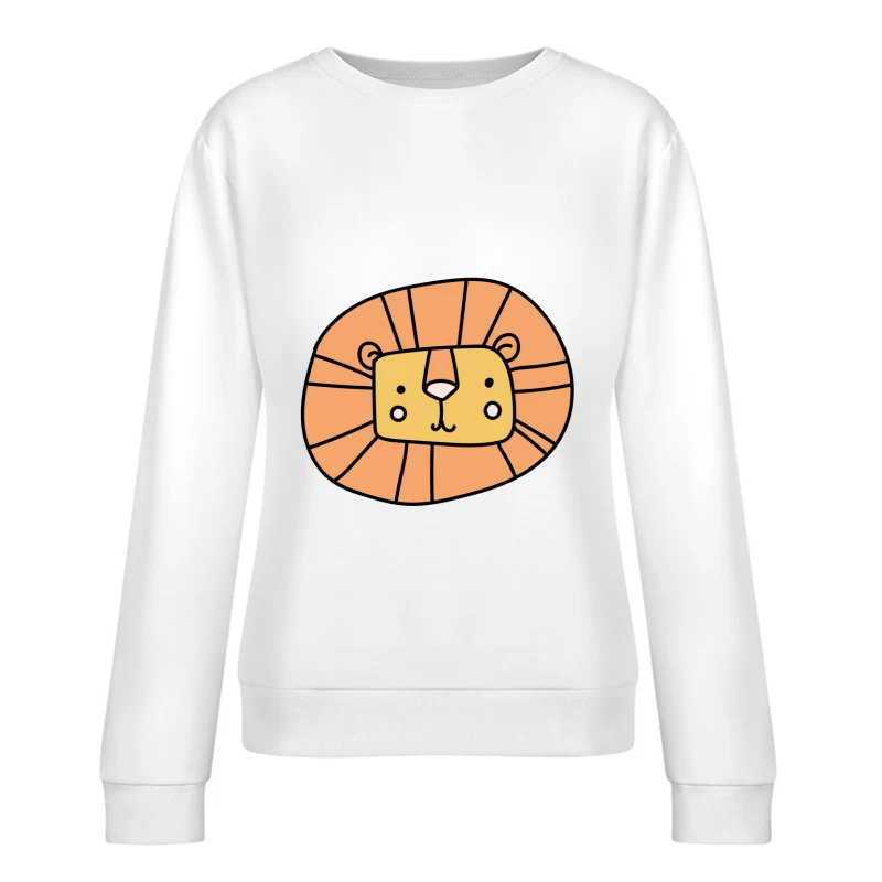 Illustration mignonne de lion Femme Sweat-shirt à enfiler