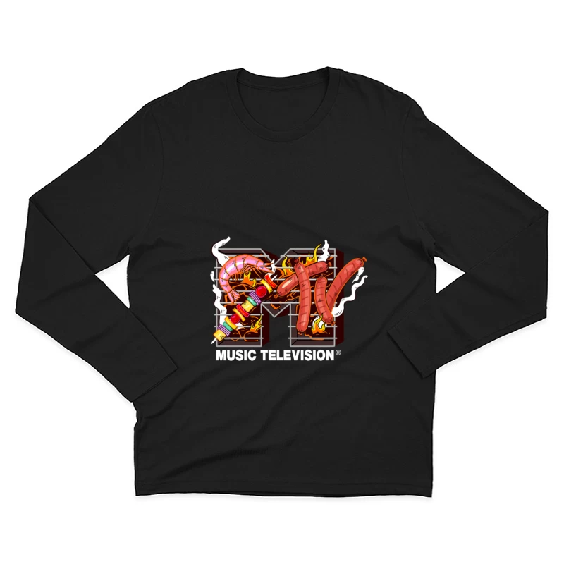 BBQ-Themen-MTV-Logo Herren Langarm T-Shirt