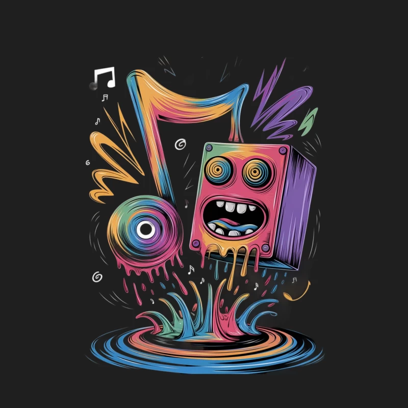 Colorful Surreal Music Monster Abstract Illustration Male Tank Top