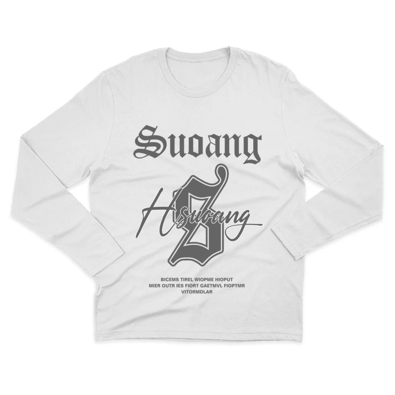 Modern Typography and Graphic Design Male Long Sleeve T-Shirt