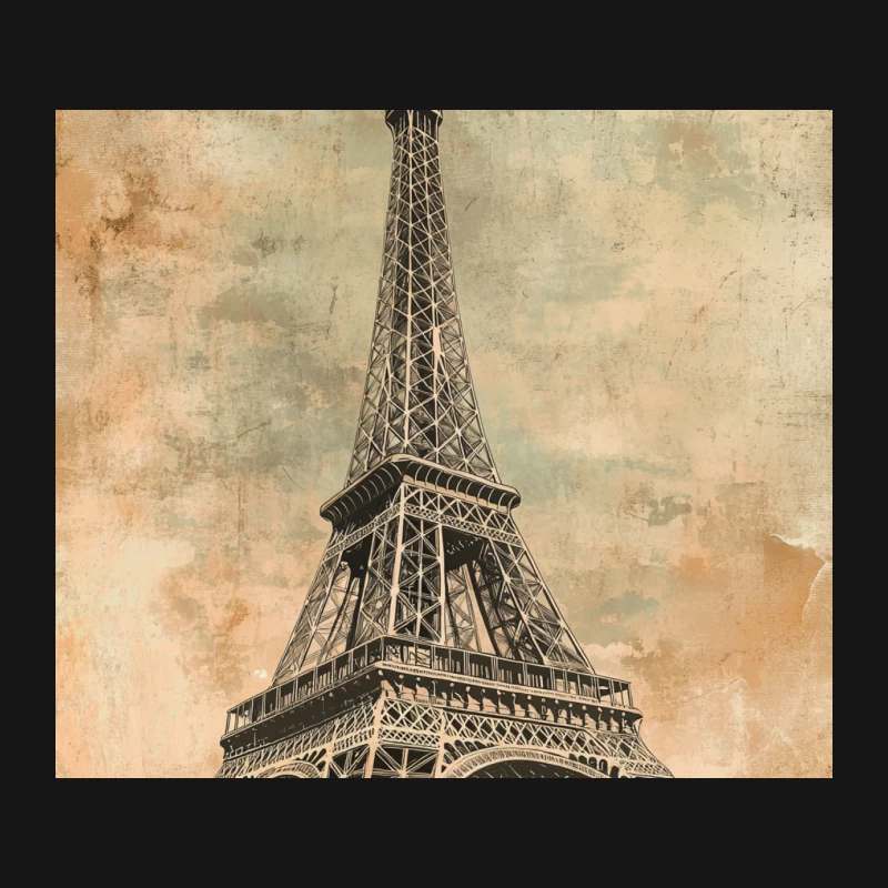 Vintage View of Eiffel Tower in Paris Mouse Pad