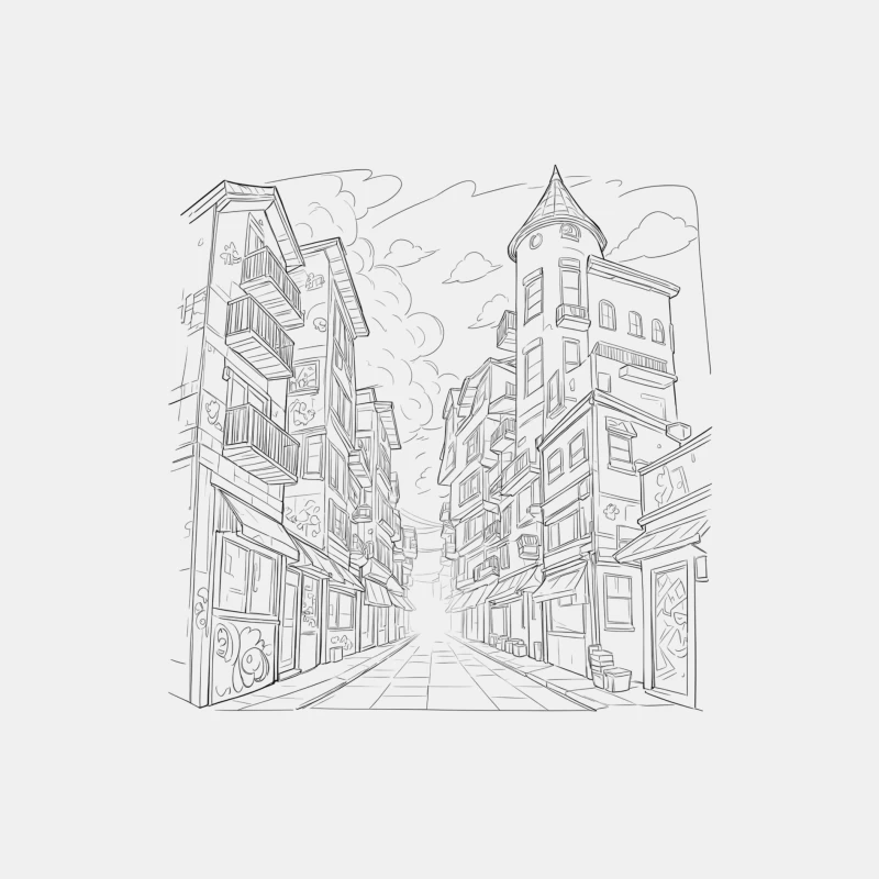 City Street Illustration Male Tank Top