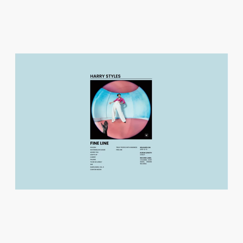 Harry Styles Fine Line Album Cover: Circular Pop Art in Pink and Blue Travel Mug