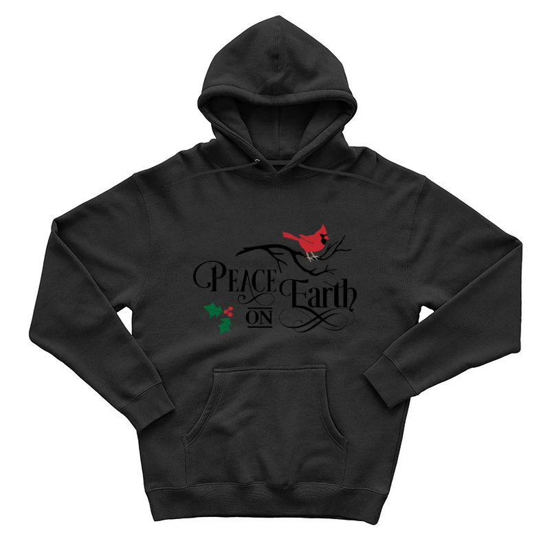 Paix sur Terre avec Cardinal et Houx Homme Sweat à capuche