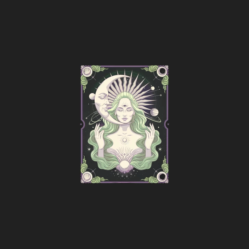 Mystical Moon Goddess in Cosmic Realm Bucket Hat