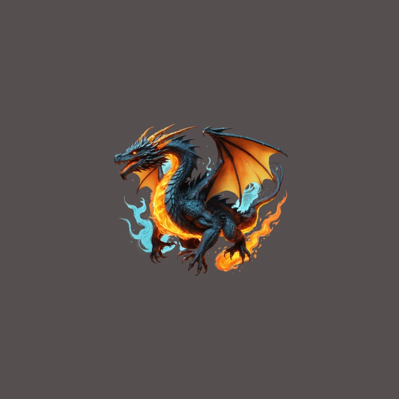 Majestic Fire Dragon Artwork Desk Mat