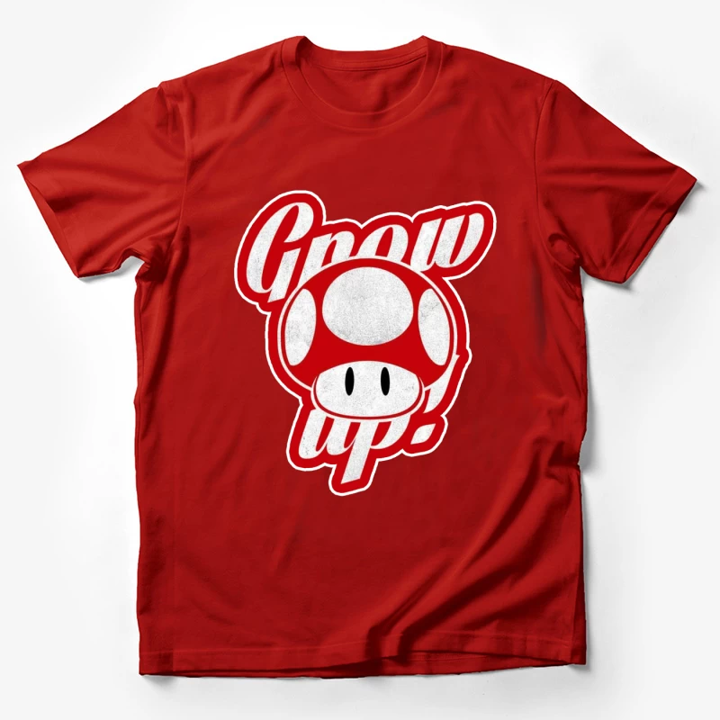 Retro Nintendo Super Mario Mushroom "Grow Up" Design Male T-Shirt