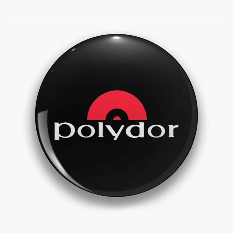 Polydor Records Company Logo with Red Semicircle Design Pin