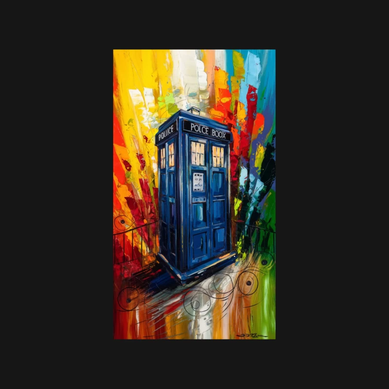 Vibrant TARDIS: Doctor Who's Time Machine in Abstract Art Mouse Pad