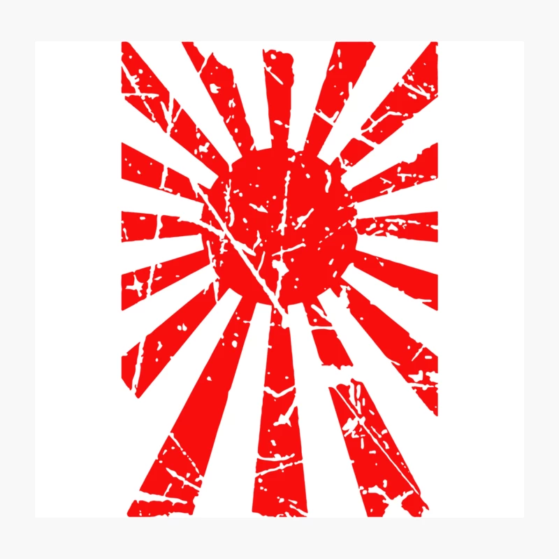 Japanese Rising Sun Flag V-Neck Throw Pillow