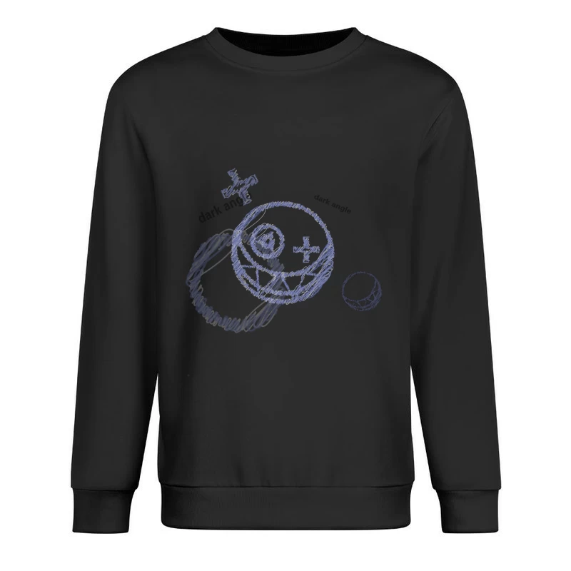 Futuristische Skizze mit Symbolen Herren Pullover Sweatshirt