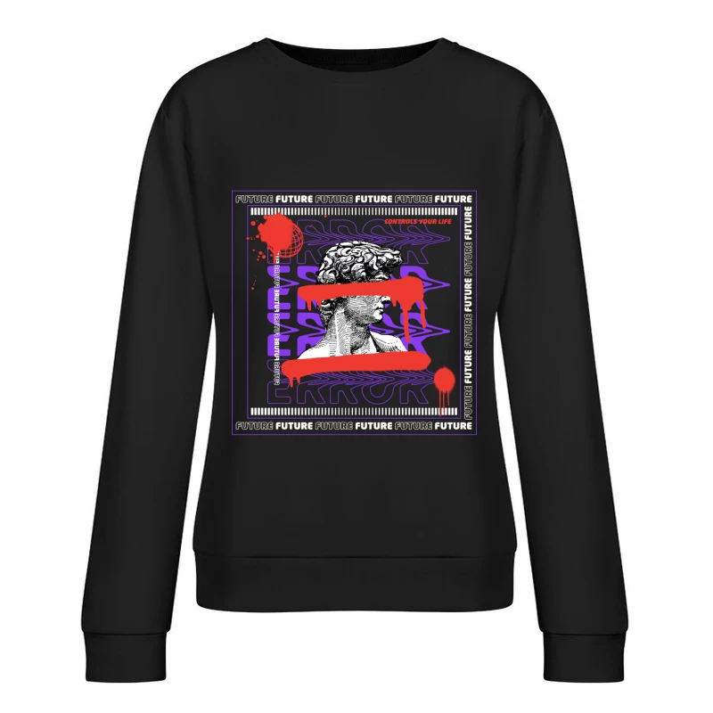 Futuristische David-Fehlerkunst Damen Pullover Sweatshirt