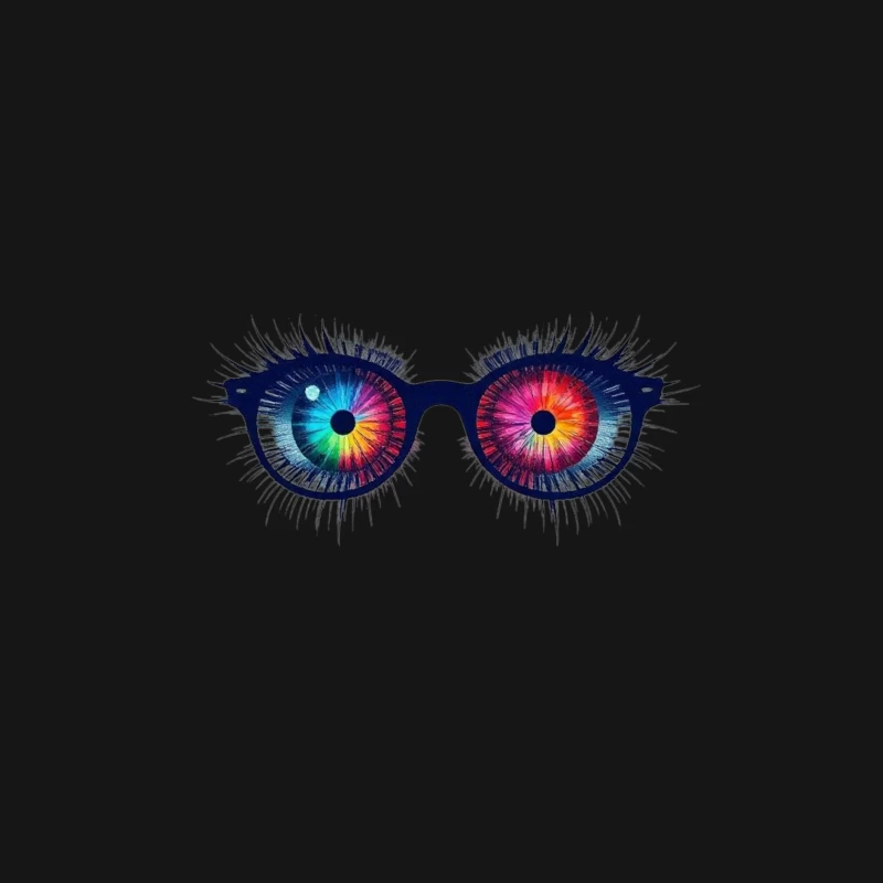 Psychedelic Rainbow Eyes Behind Glasses Female Long Sleeve T-Shirt