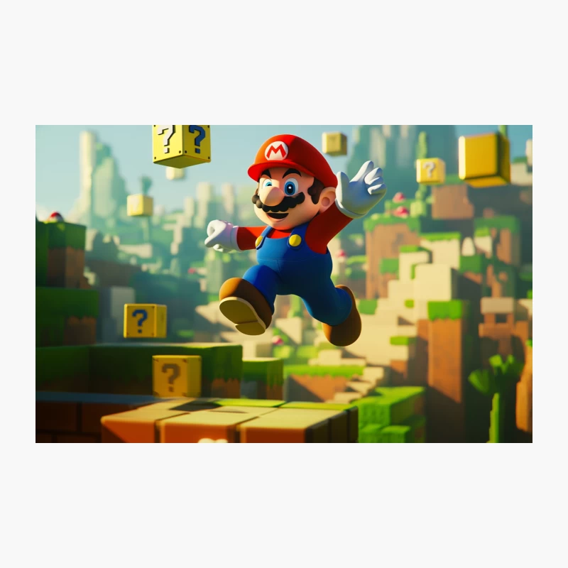 Animated Mario Leaping Through 3D Nintendo Platformer World Travel Mug