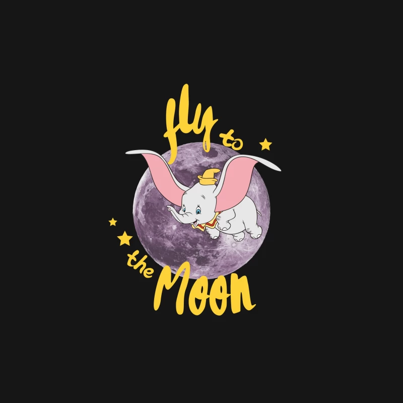Flieg zum Mond mit dem fliegenden Elefanten Damen Langarm T-Shirt