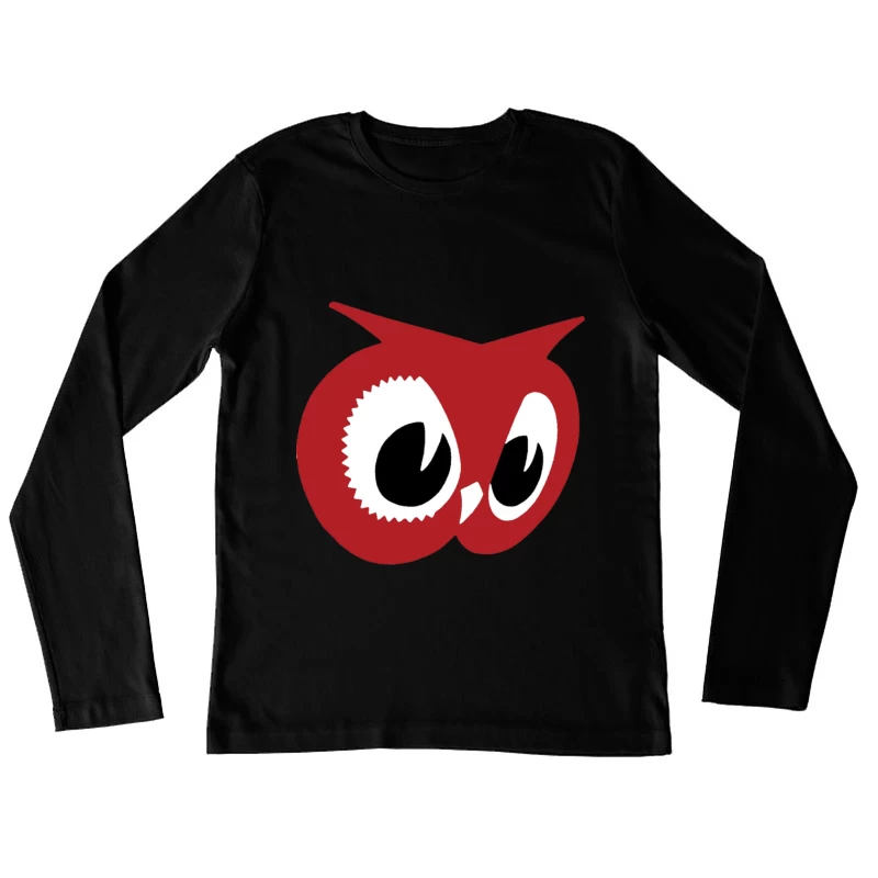 Red Owl Minimalist Logo Design Female Long Sleeve T-Shirt