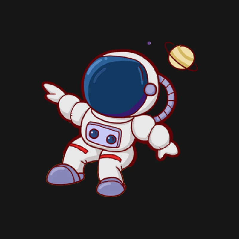 Astronaut im Weltraum mit Planet Damen T-Shirt