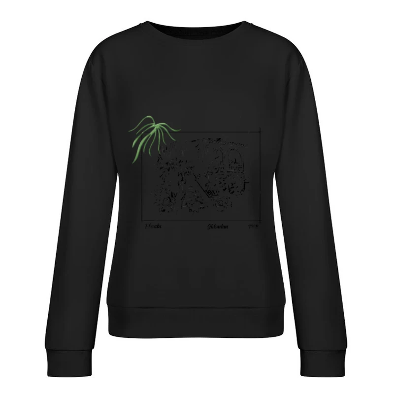 Mediterraner Garten mit Pflanzen Damen Pullover Sweatshirt