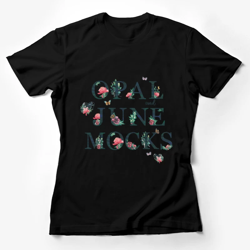 Florale Typografie und Schmetterlinge Damen T-Shirt