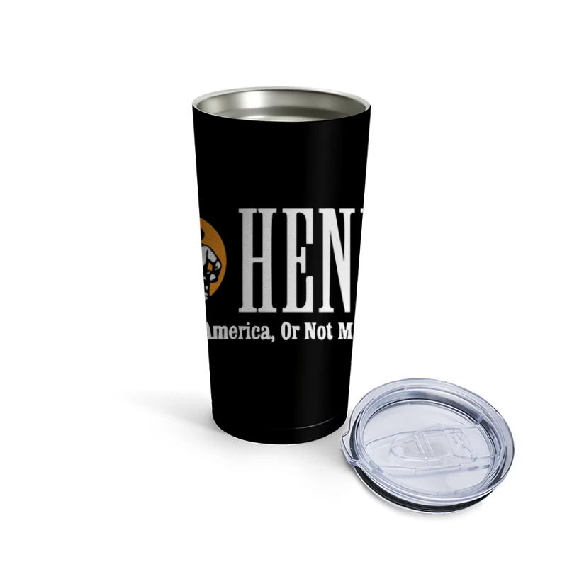 Henry Rifles Vintage Logo with American Manufacturing Slogan Travel Mug