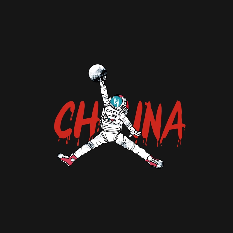 Astronaut springt zum Mond Herren T-Shirt
