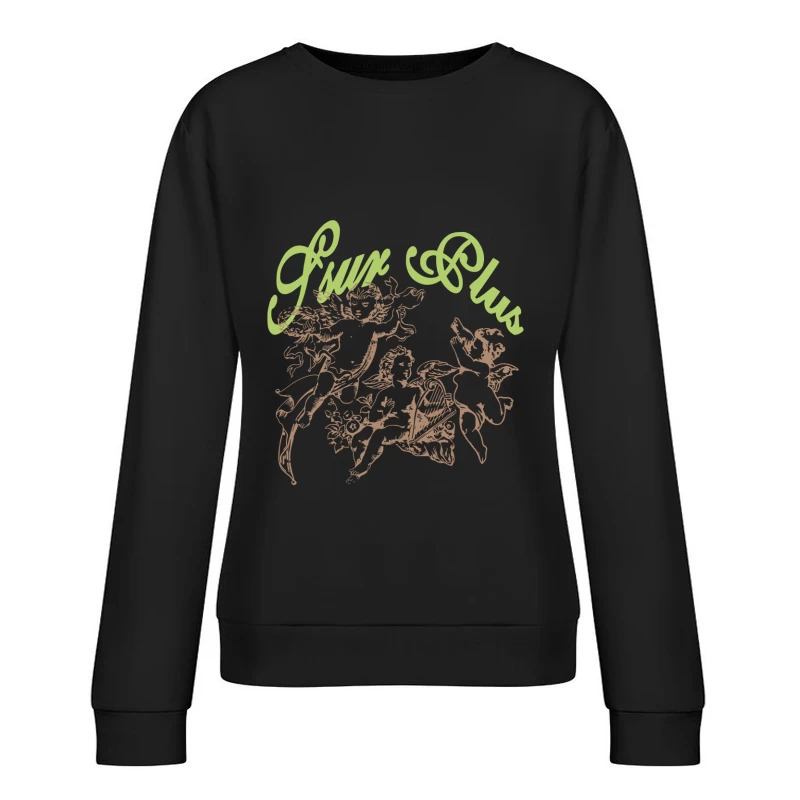 Engel Design mit Schriftzug Damen Pullover Sweatshirt