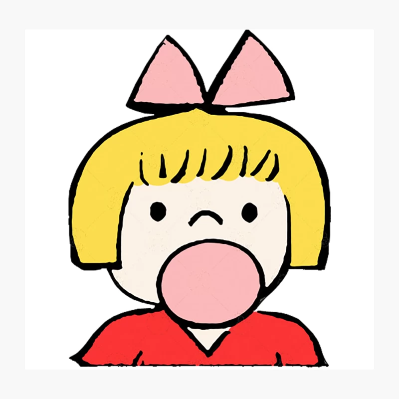 Cute Retro Bubblegum Girl Design Throw Pillow