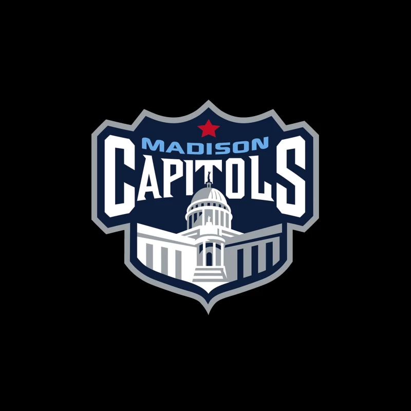 Madison Capitols Hockey Team Logo featuring Wisconsin State Capitol Building Tapestry