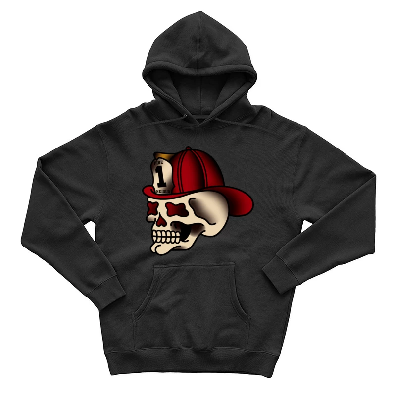 Totenkopf mit Feuerwehrhelm Herren Pullover Hoodie