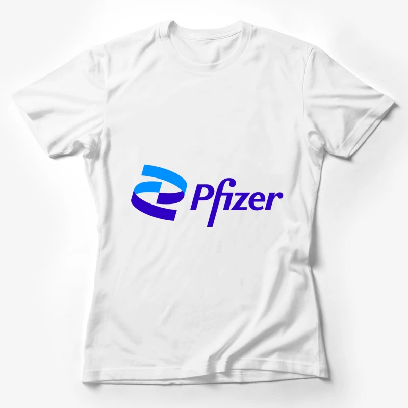 Pfizer Pharmaceutical Company Logo in Blue and Purple Female T-Shirt