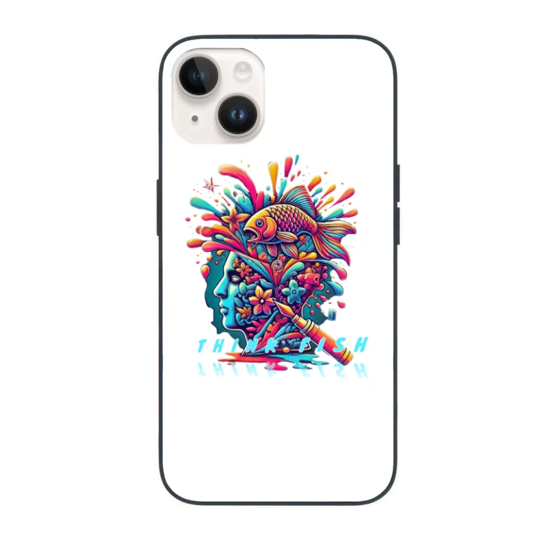 Psychedelic Mind Splash with Fish and Flowers iPhone Case