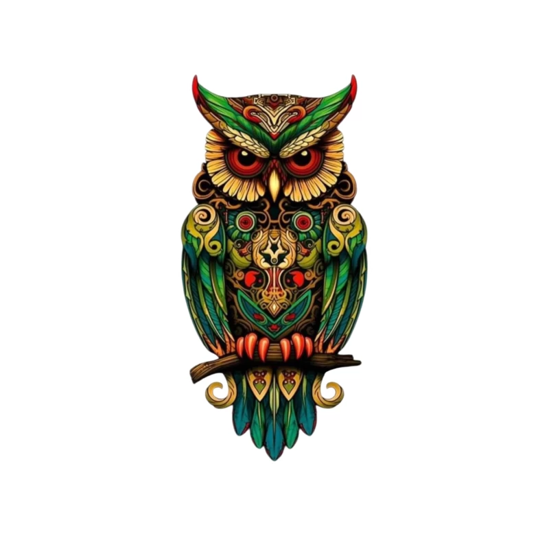 Colorful Owl Art Mouse Pad
