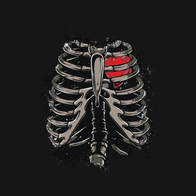 Anatomical Illustration of a Skeleton with a Heart Male Long Sleeve T-Shirt