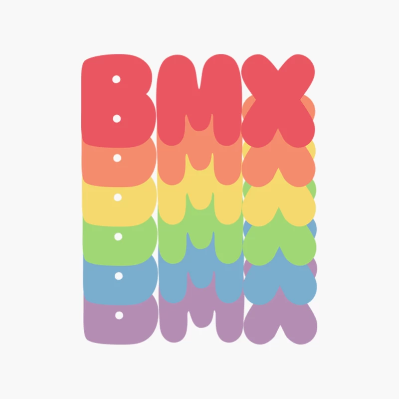 BMX  Rainbow Typography Design Cotton Tote Bag