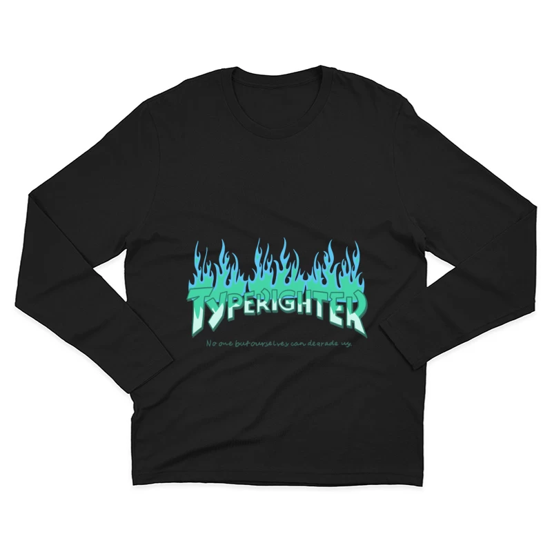 Stilisierte Typerighter Grafik Herren Langarm T-Shirt