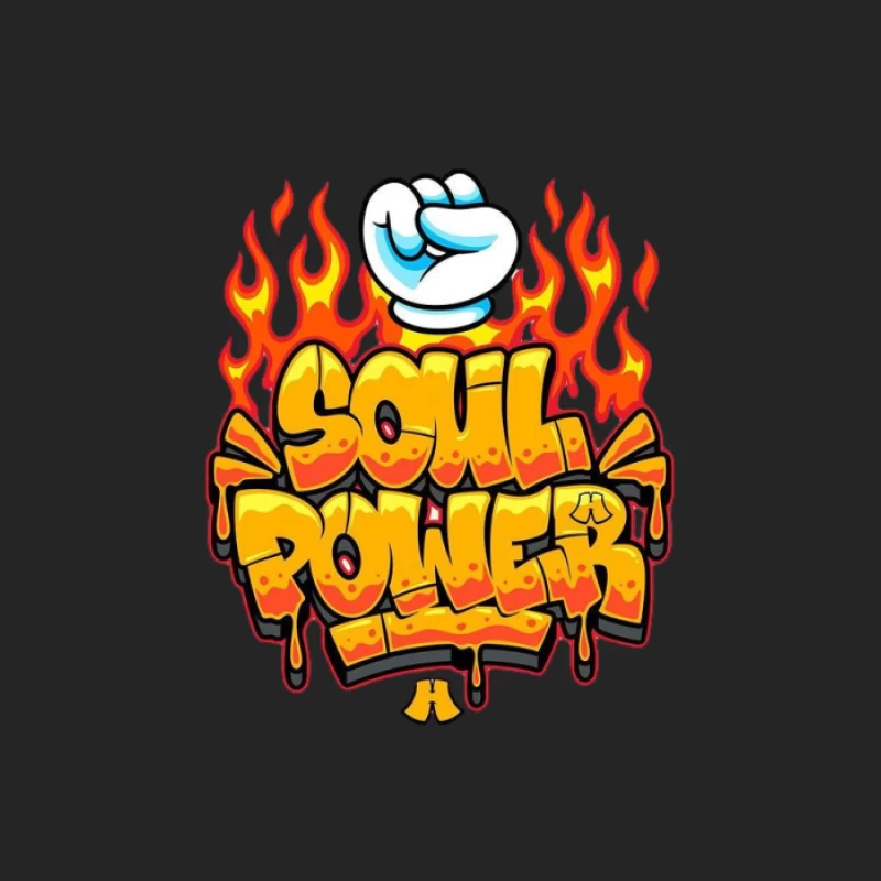 Bunte Soul Power-Graffiti-Illustration Herren Pullover Sweatshirt