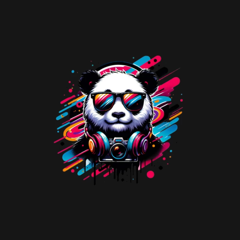 Cooler Panda mit Sonnenbrille und Kamera Herren T-Shirt
