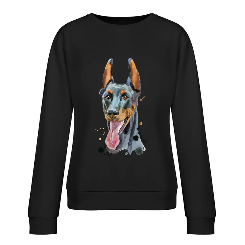 Portrait artistique de doberman Femme Sweat-shirt à enfiler