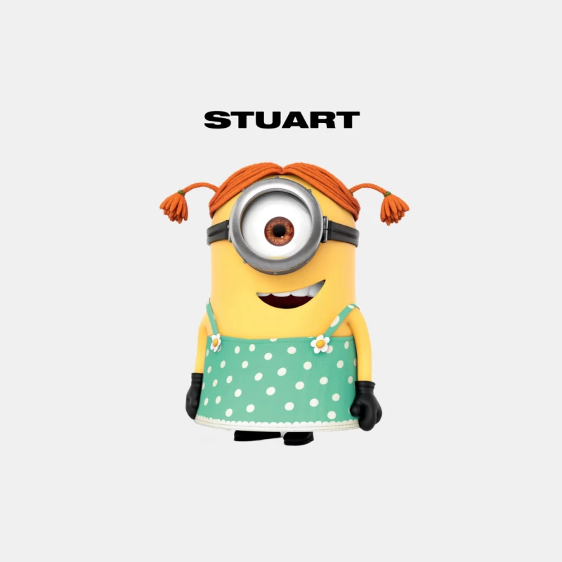 Stuart the Minion: Animated Character in Polka Dot Dress Male Tank Top