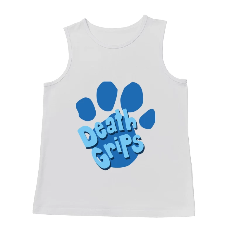 Death Grips Blue Paw Print Logo Design Male Tank Top