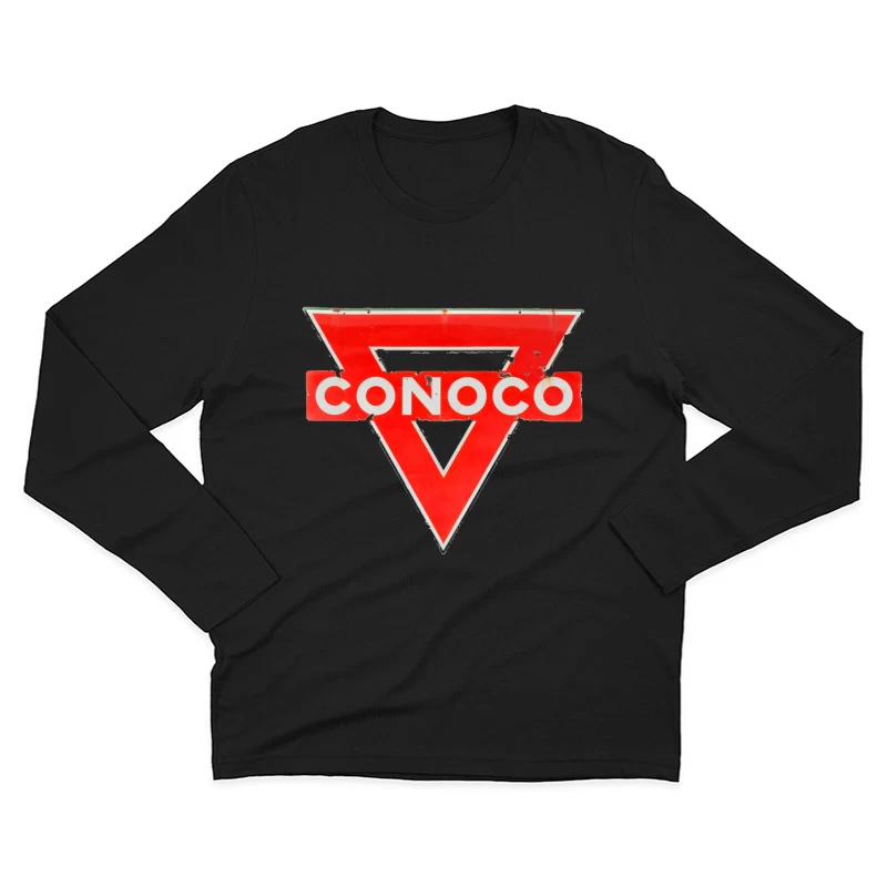 Vintage Conoco Gas Station Triangle Logo Sign Male Long Sleeve T-Shirt