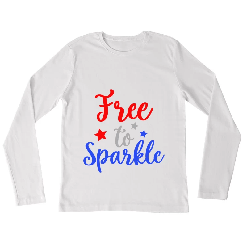 Libre de briller avec des étoiles patriotiques Femme Manches Longues T-Shirt