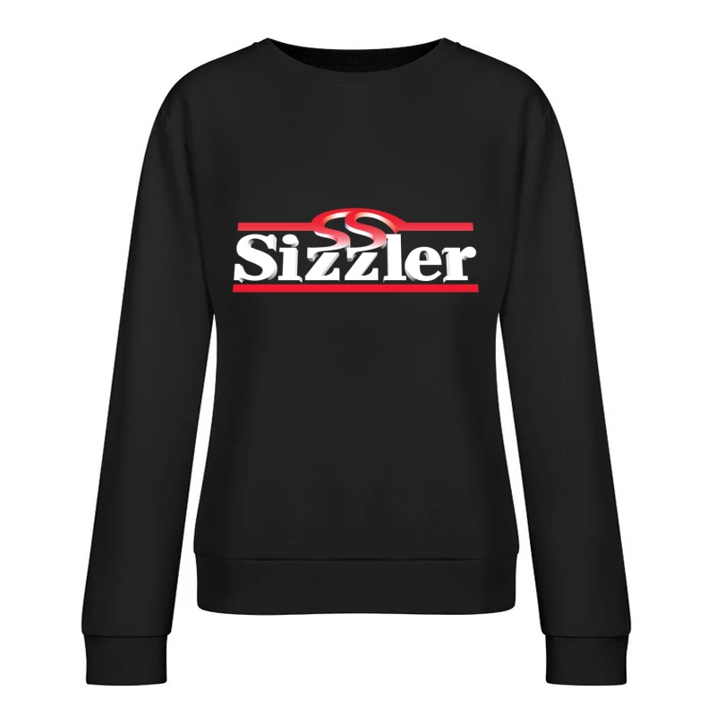 Sizzler Restaurant Chain Logo Design in Red and White Female Pullover Sweatshirt