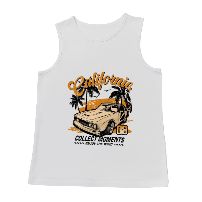Kalifornien Vintage Auto und Palmen Herren Tanktops