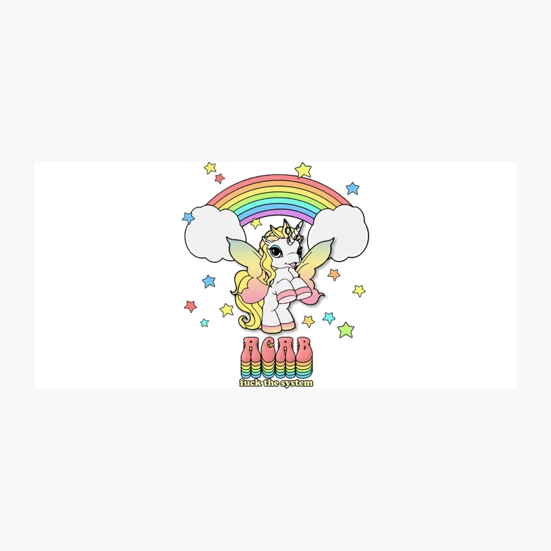 Cute Cartoon Unicorn with Rainbow and Anti-Establishment Message Coffee Mug