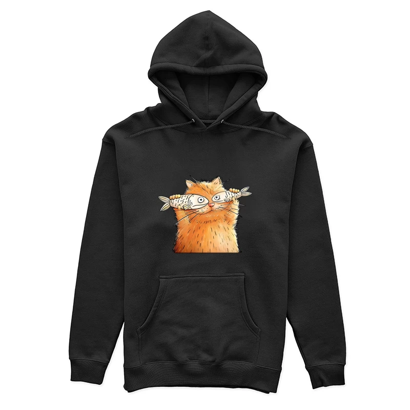 Illustration de chat avec des poissons Femme Sweat à capuche