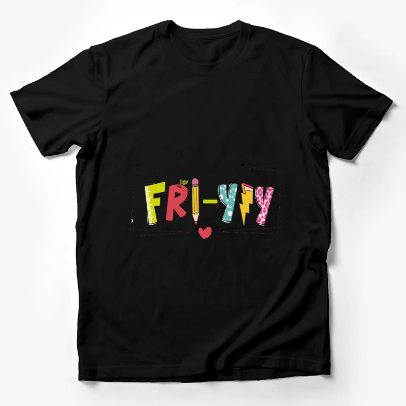 Fröhlicher Freitag Design mit Symbolen Herren T-Shirt