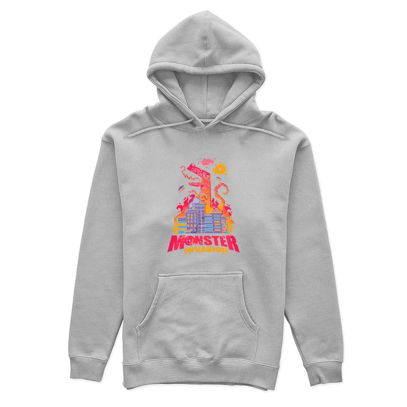 Monster Invasion: A Colorful Cartoon Illustration Female Pullover Hoodie